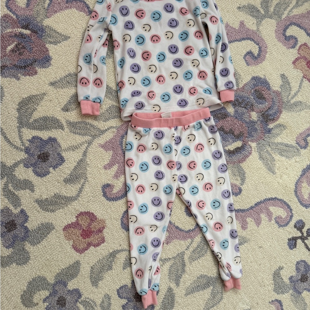 Kensie Girl Smiley Face Pajama Set - Pink, Blue, and Purple